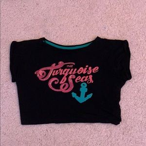 Cute black graphic crop top